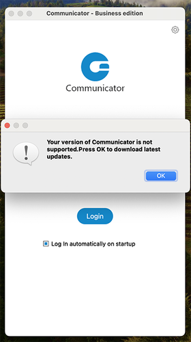 Communicator version not supported warning