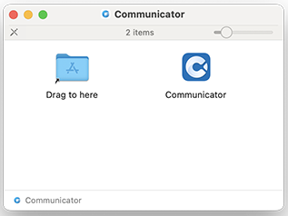 Communicator drag to Applications folder