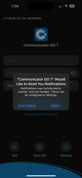Communicator GO 7 Notifications permission